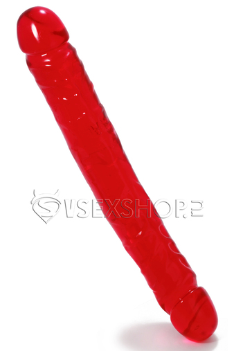 Двухголовый красный фаллос 'Тойфа' купить со скидкой в секс шопе  Фаллоимитаторы  Двухголовые